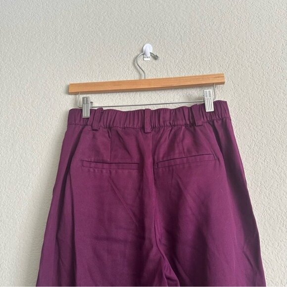 Loft Burgundy Straight Leg Trousers Size 2 Chic Workwear, Preppy Style NWT - Picture 5 of 8
